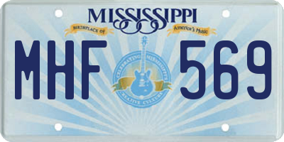 MS license plate MHF569