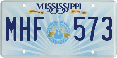 MS license plate MHF573