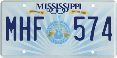 MS license plate MHF574