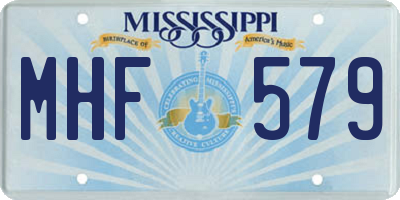 MS license plate MHF579