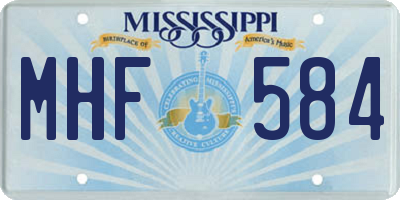MS license plate MHF584