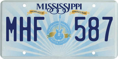 MS license plate MHF587