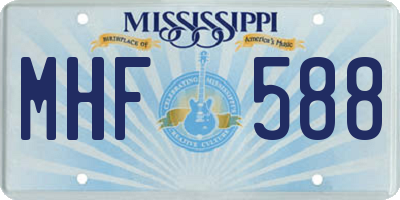MS license plate MHF588