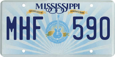 MS license plate MHF590