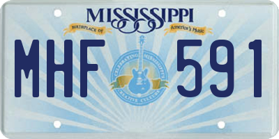 MS license plate MHF591
