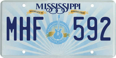 MS license plate MHF592