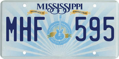 MS license plate MHF595