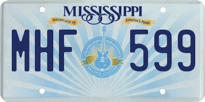 MS license plate MHF599
