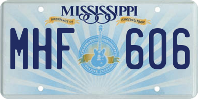MS license plate MHF606