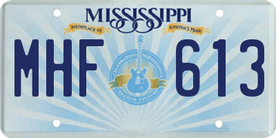 MS license plate MHF613