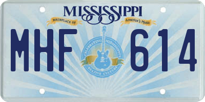 MS license plate MHF614