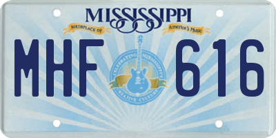 MS license plate MHF616