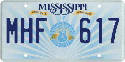 MS license plate MHF617