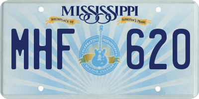 MS license plate MHF620