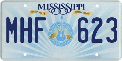 MS license plate MHF623