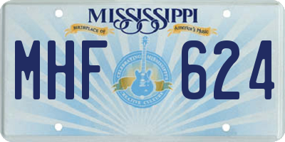 MS license plate MHF624