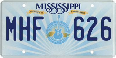 MS license plate MHF626