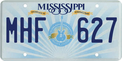 MS license plate MHF627