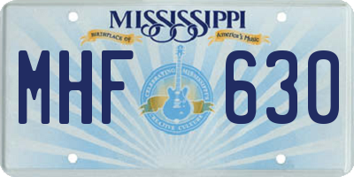 MS license plate MHF630
