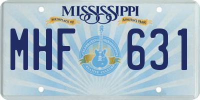MS license plate MHF631