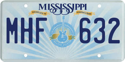 MS license plate MHF632