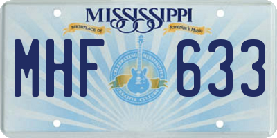 MS license plate MHF633