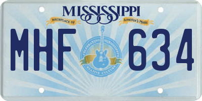 MS license plate MHF634