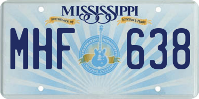 MS license plate MHF638