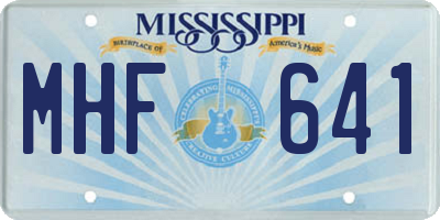 MS license plate MHF641