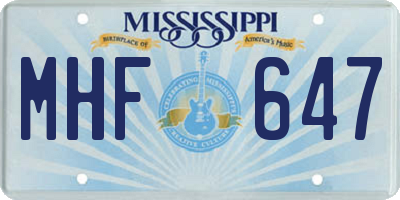 MS license plate MHF647