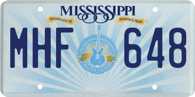 MS license plate MHF648