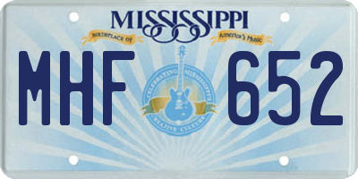 MS license plate MHF652