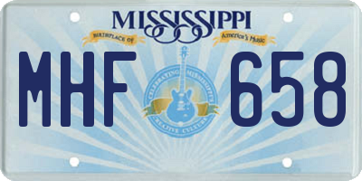 MS license plate MHF658