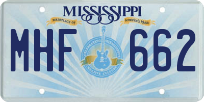 MS license plate MHF662
