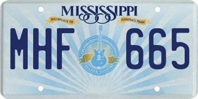 MS license plate MHF665