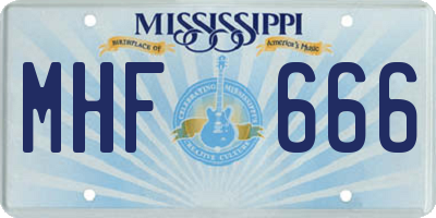 MS license plate MHF666