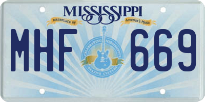 MS license plate MHF669