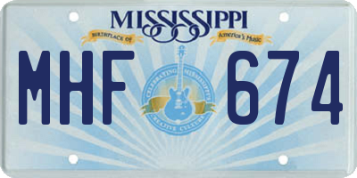 MS license plate MHF674