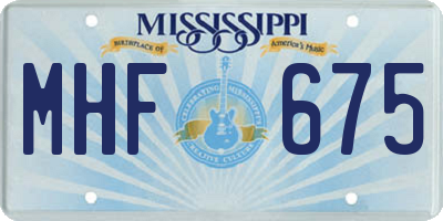 MS license plate MHF675