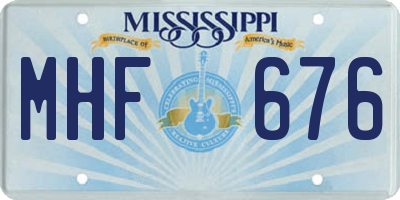 MS license plate MHF676