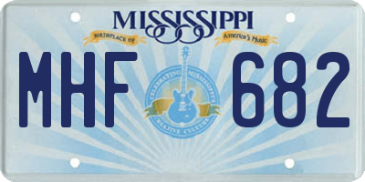 MS license plate MHF682