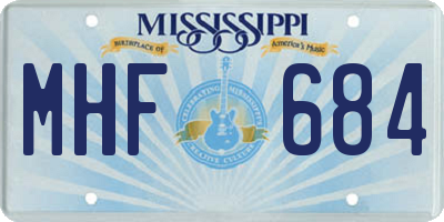 MS license plate MHF684
