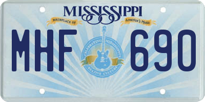MS license plate MHF690