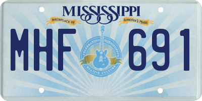 MS license plate MHF691