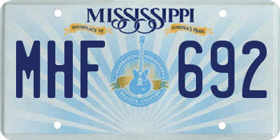 MS license plate MHF692