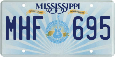 MS license plate MHF695