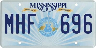 MS license plate MHF696