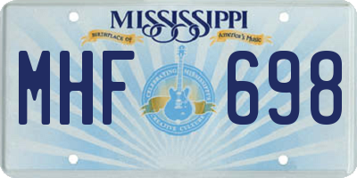 MS license plate MHF698