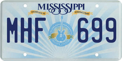 MS license plate MHF699