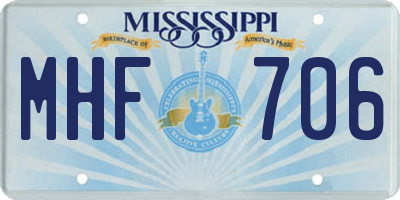 MS license plate MHF706